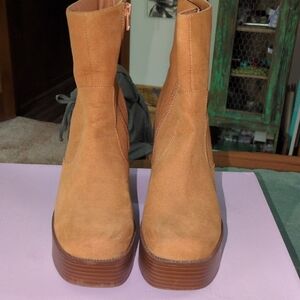 Madden Girl  Dark Tan Ankle Booties with Stylish Block Heel